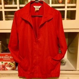 Vintage Women’s Jacket-Large Windbreaker-Red